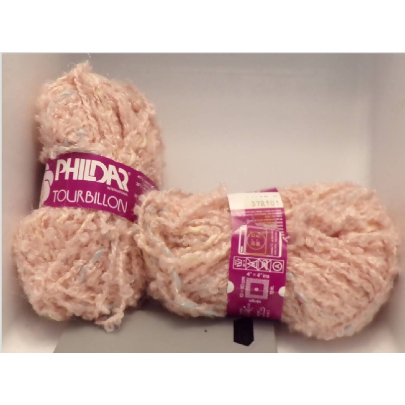 Phildar 'Tourbillon'; Pink; Acrylic, Nylon, Polyester, Wool; Lot of 2