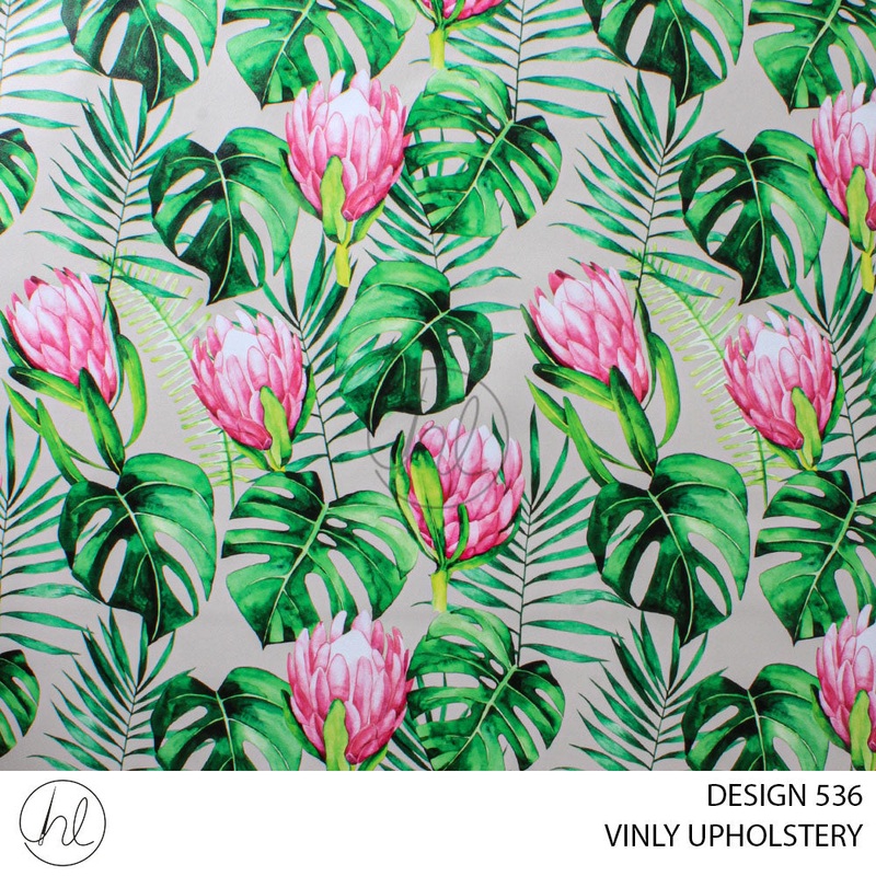 C/D Vinly Printed Protea and LeavesBeige