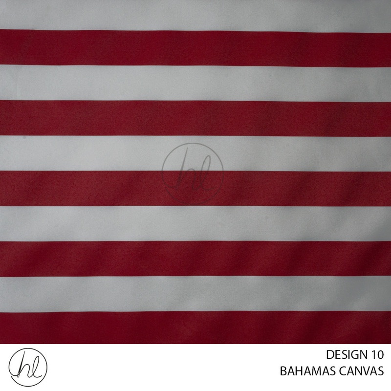 BAHAMAS CANVAS 275 DESIGN 10 RED/WHITE150CM WIDE PER M