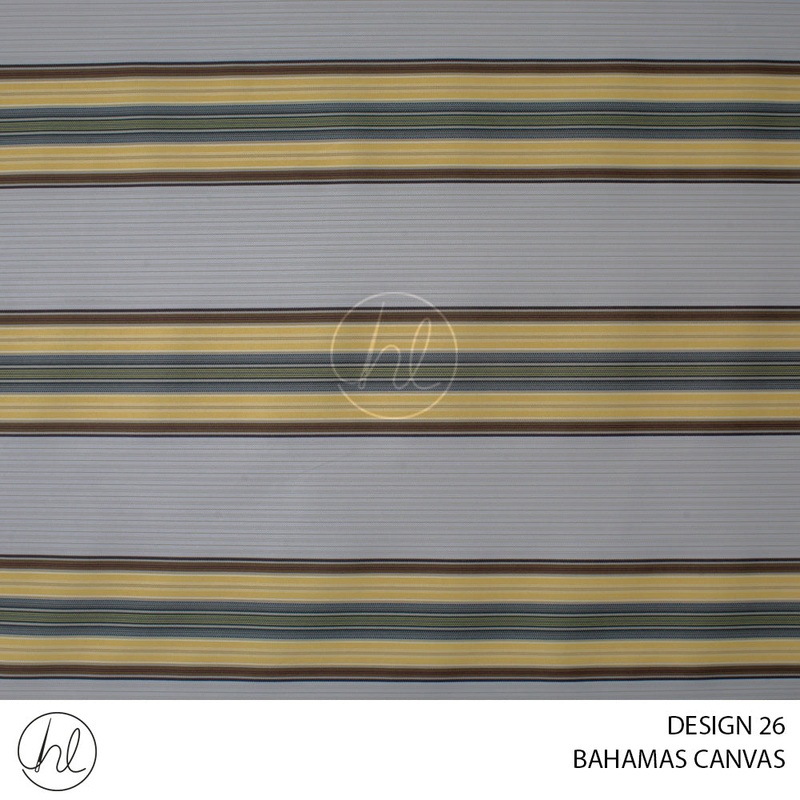 BAHAMAS CANVAS STRIPE 275 DESIGN 26 YELLOW 150CM WIDE PER M