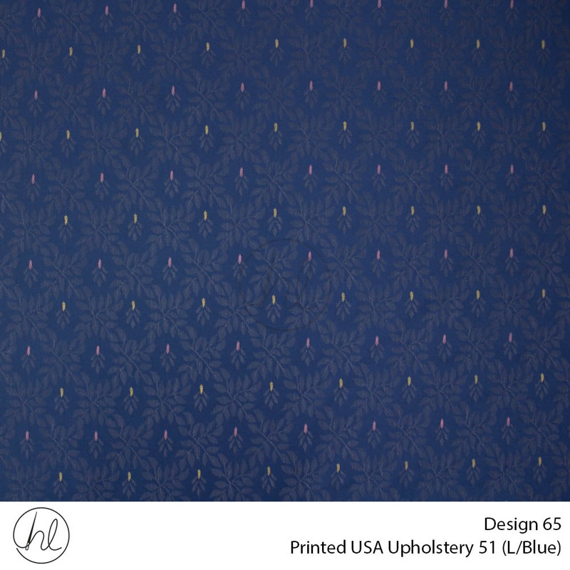 Printed USA Upholstery 51 Design 65 Light Blue 140cm Wide Per m