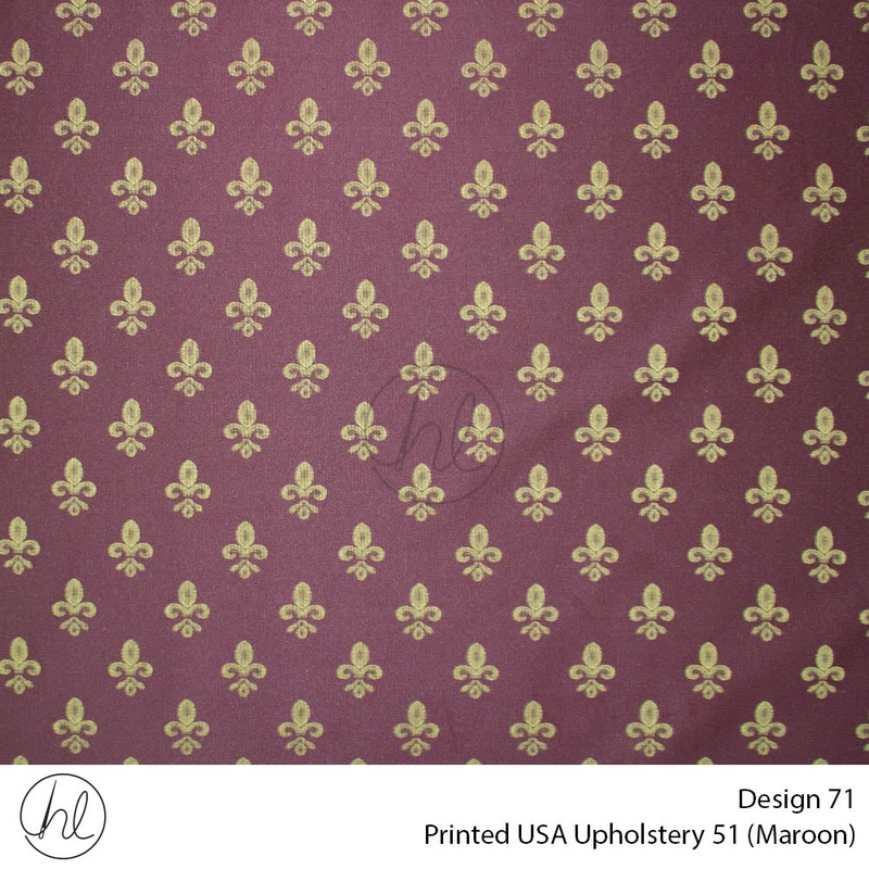 Printed USA Upholstery 51 Design 71 Maroon 140cm Wide Per m