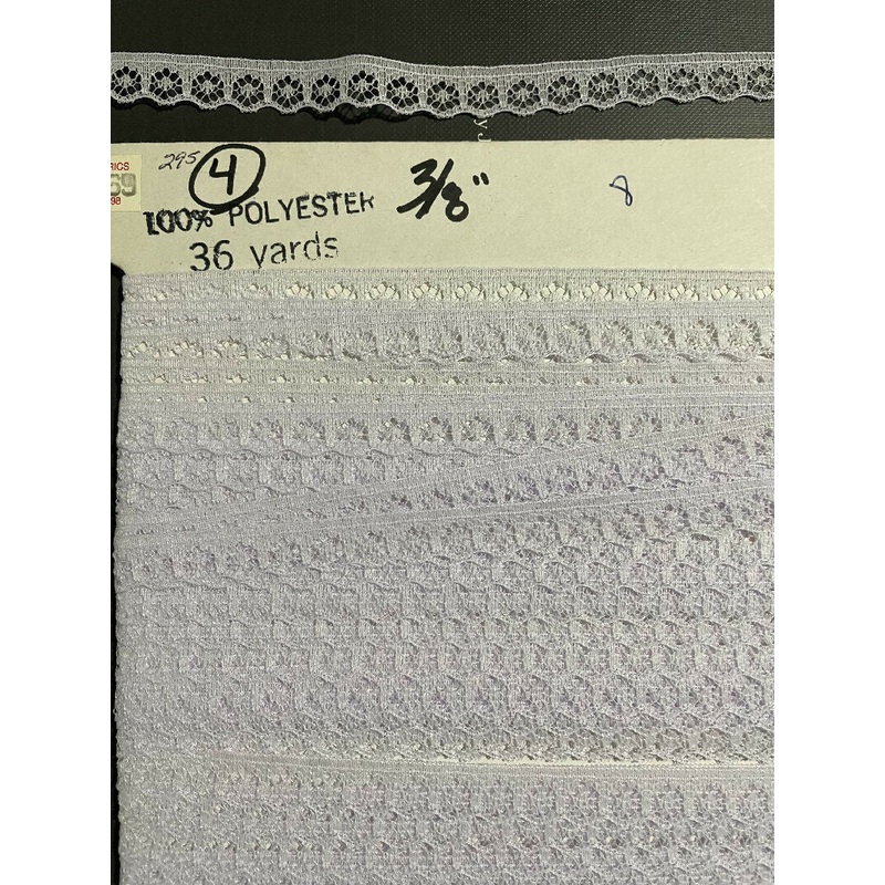 3/8" Light Lilac Flat Lace Edging