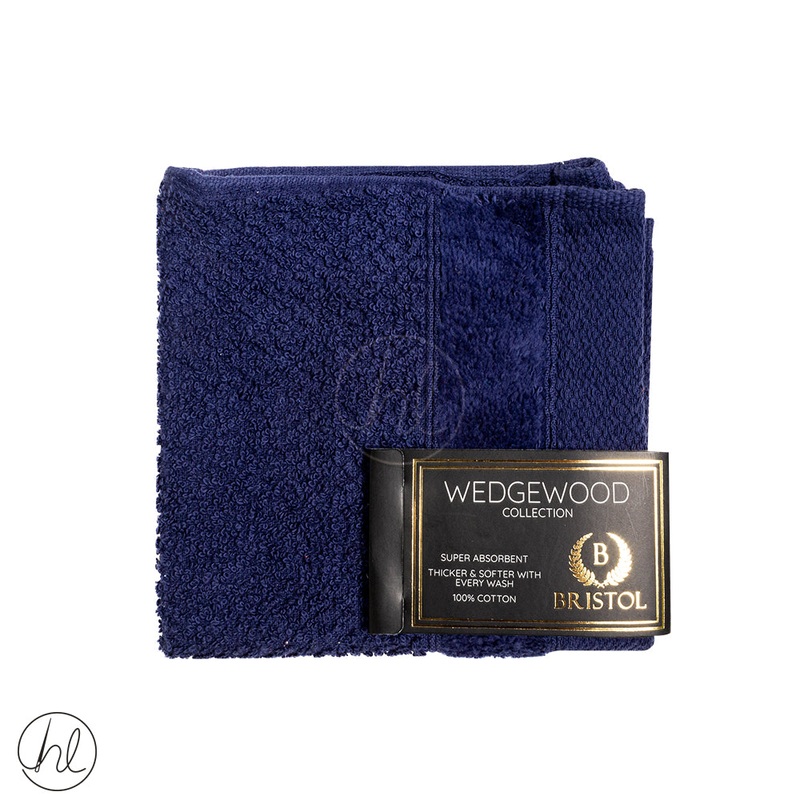 BRISTOL WEDGEWOOD  FACE CLOTH NAVY 30X30CM