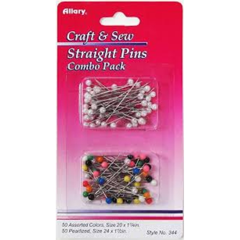 Craft & Sew Straight Pins, 50 Pearlized, 50 Assorted Colors