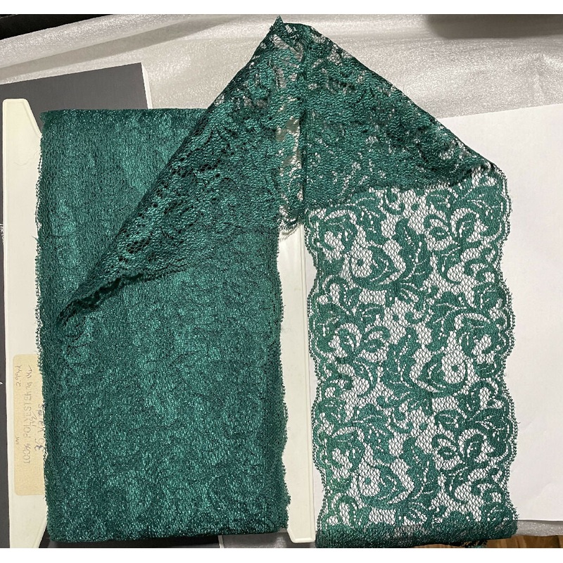5-5/8" Dark Emerald Flat Galloon Lace