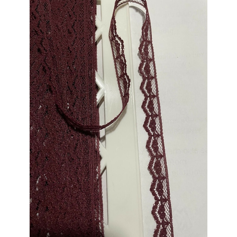 5/8" Dark Maroon Flat Edging Lace