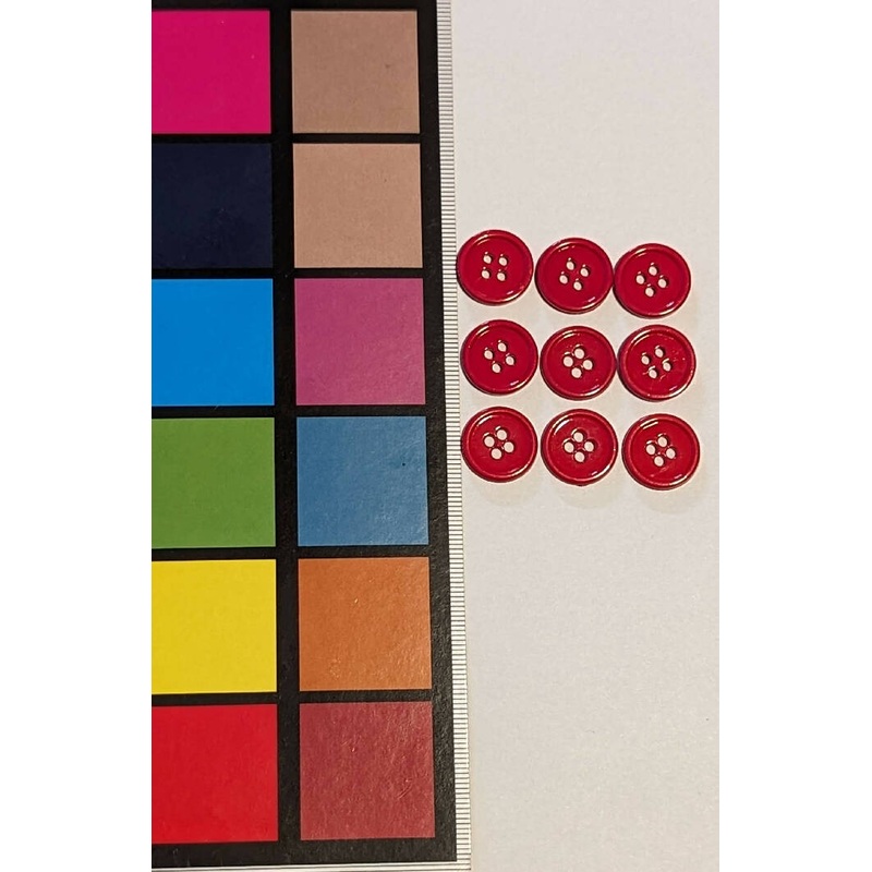 Apple Red 5/8" Round Buttons - Set of 9