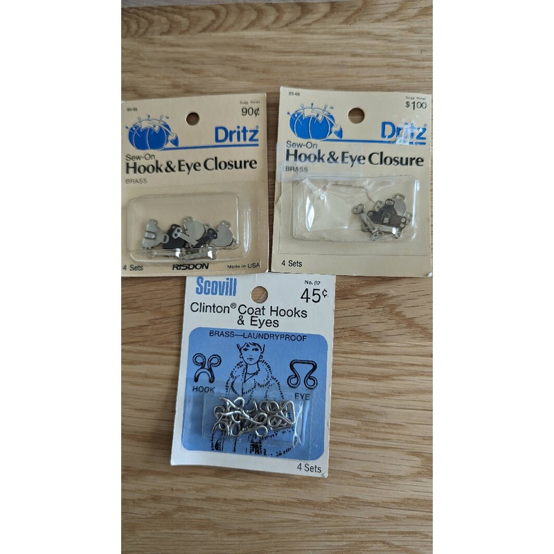 Assorted Brass Hook & Eye Closures