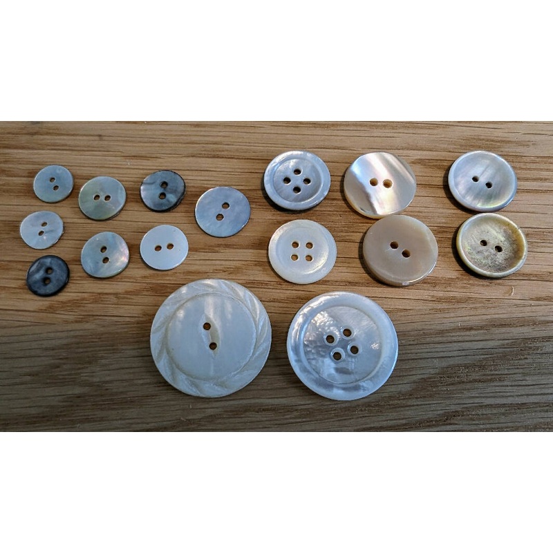 Assorted Shell Buttons - Lot of 16