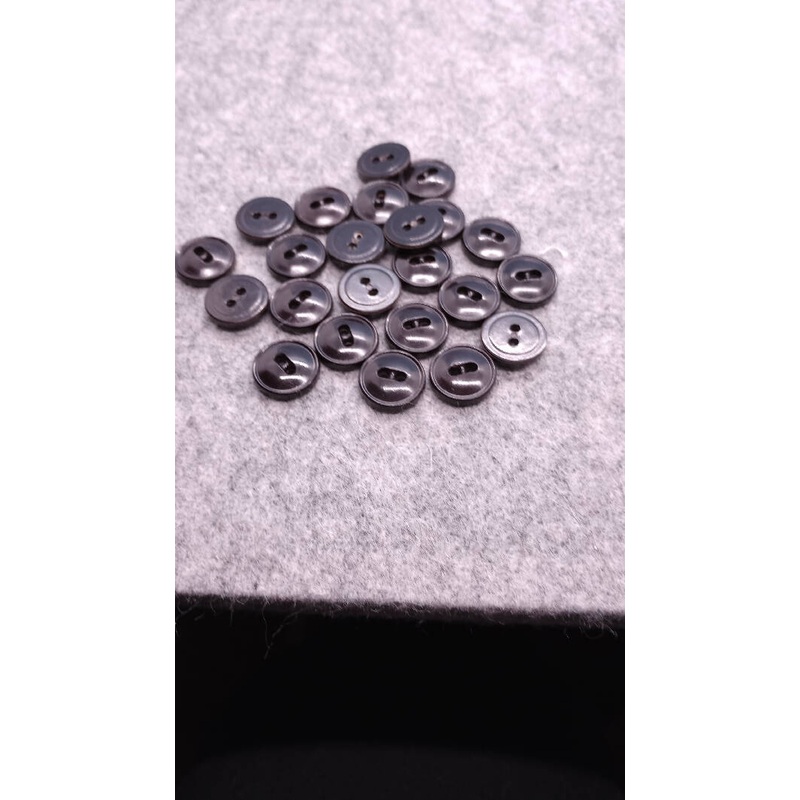 Black shirt buttons, 2 holes, Lot of 24