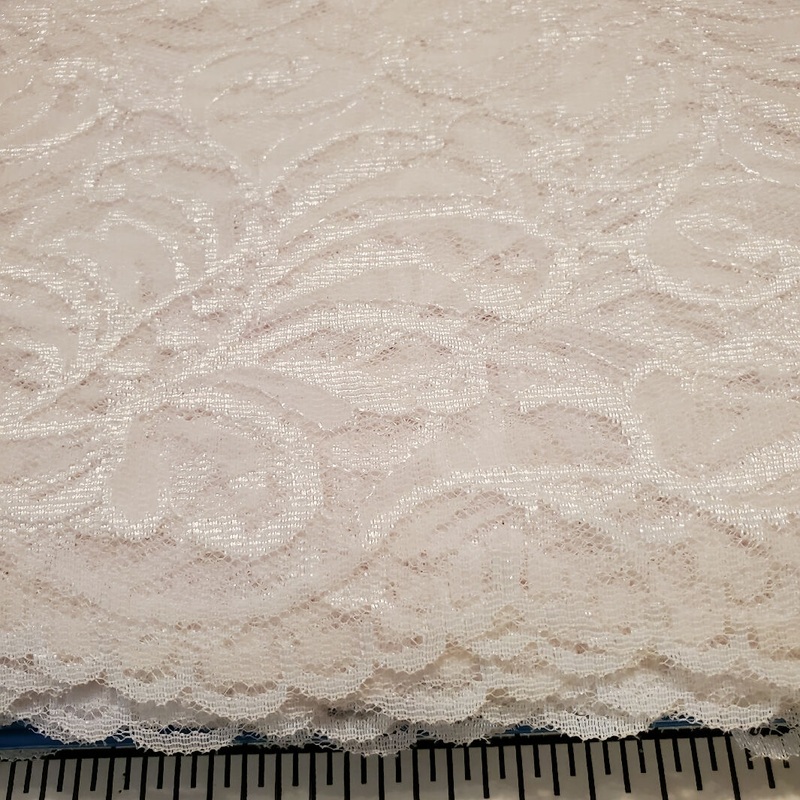 Bright White Flat lace 7" wide