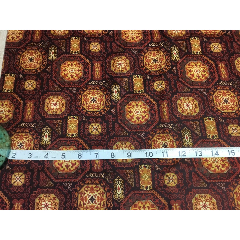 brown orange gold cotton just under 5 yds