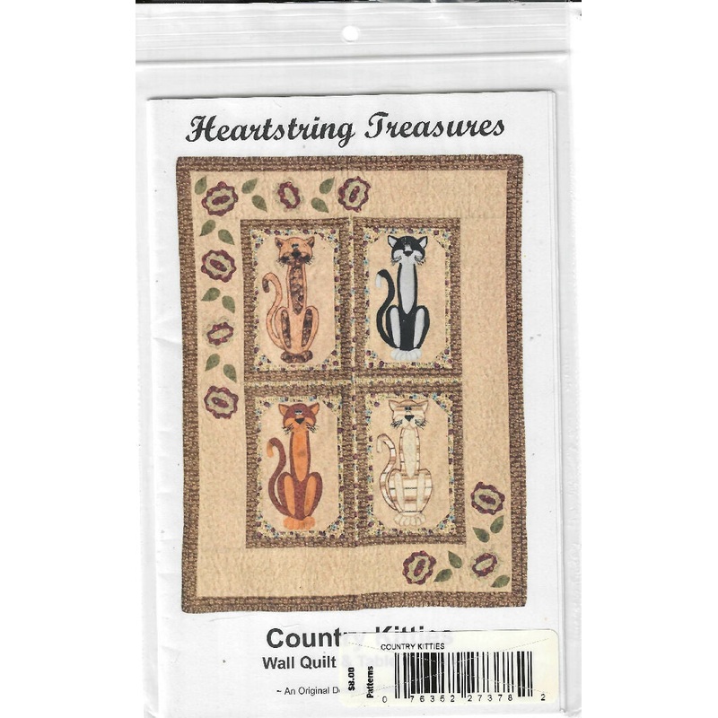 Country Kitties by Heartstring Treasures Wall Quilt /Table Runner pattern