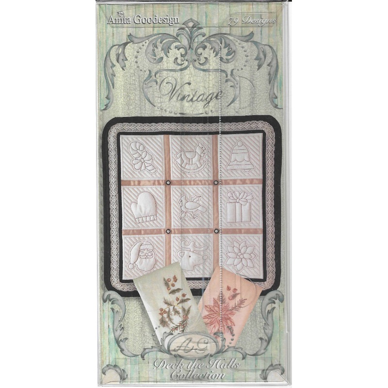 Deck the Halls Collection by Anita Goodesign for 20 Christmas quilt designs in 3 Sizes - uncut