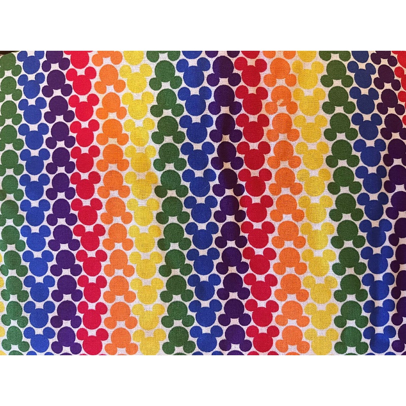 Disney Rainbow Mickey Cotton Fabric 1.5 yds x 46"