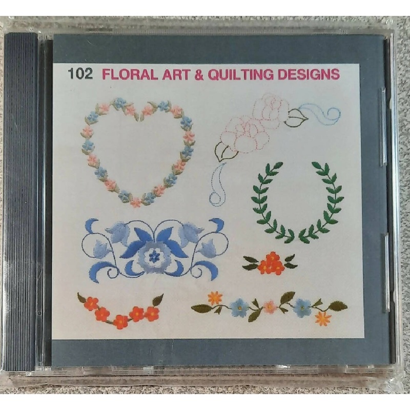 Janome Memory Card #102 Floral Art & Quilting Designs 1995