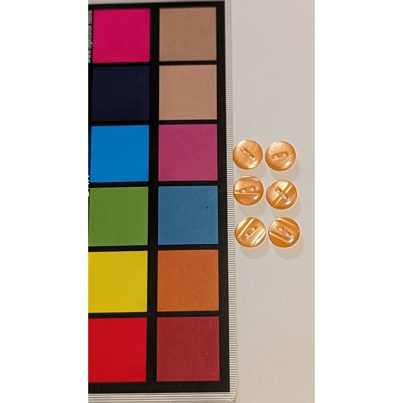 Peach Pearlescent 13mm Round Buttons - Set of 6