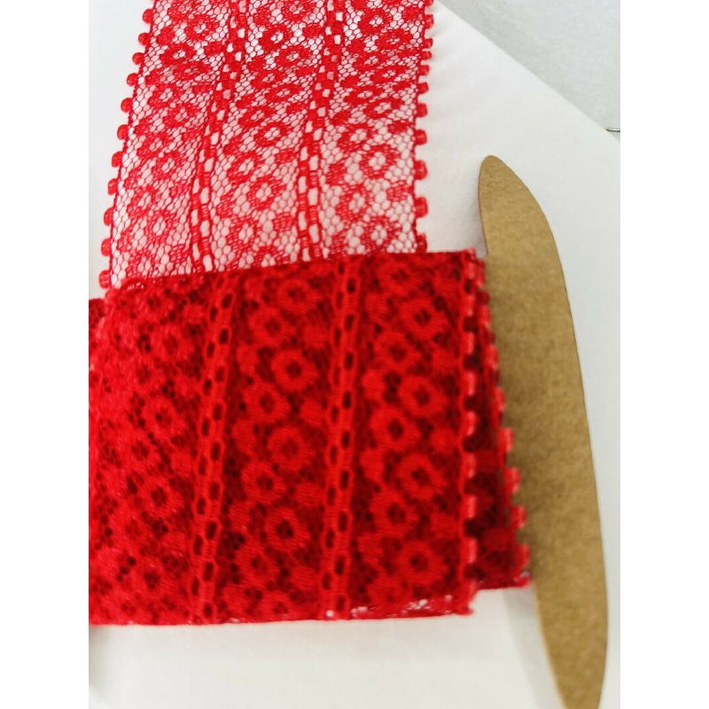 Red Flower Lace | Beautiful Lace | Vintage Lace