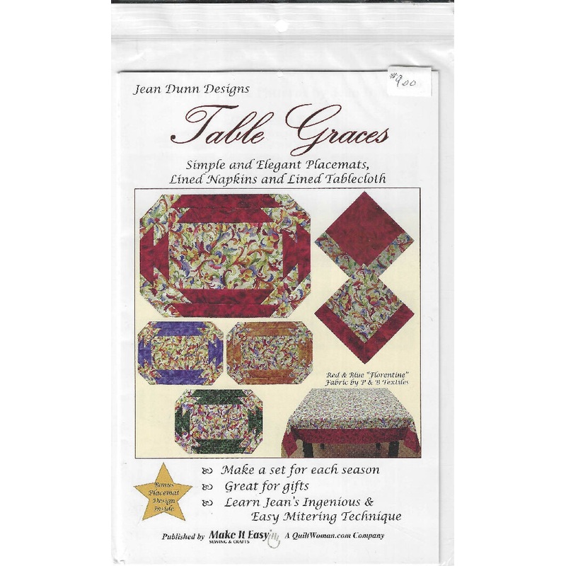 Table Graces by Jean Dunn - Placemats, Napkins and Tablecloth pattern