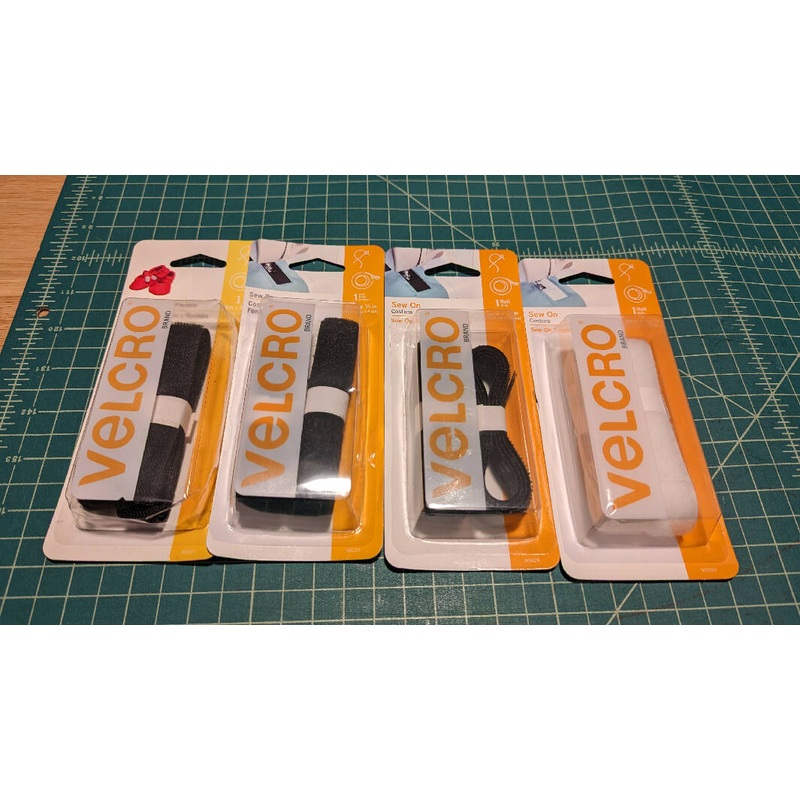 Velcro NIB Sew-on Hook and Loop Tape - Set of 4