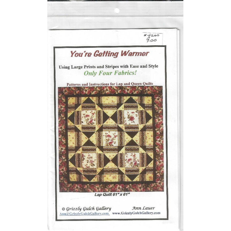 You're Getting Warmer only four fabrics Lap Quilt 61"x61" by Grizzly Gulch Gallery