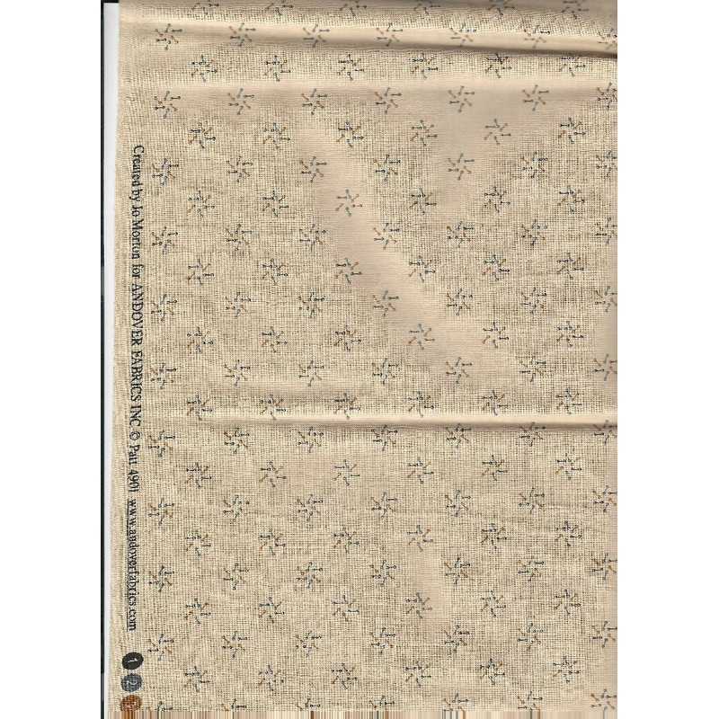 Black/gold geometric pattern on Tan fabric by Jo Morton for Andover Fabrics - 1 yards cotton