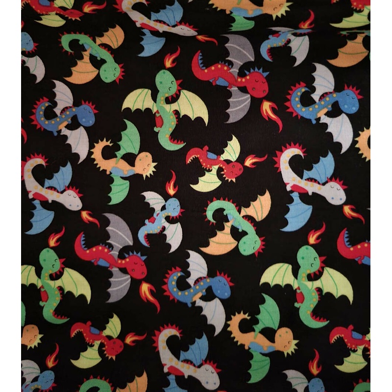 Dragons of many colors 1/2 yd