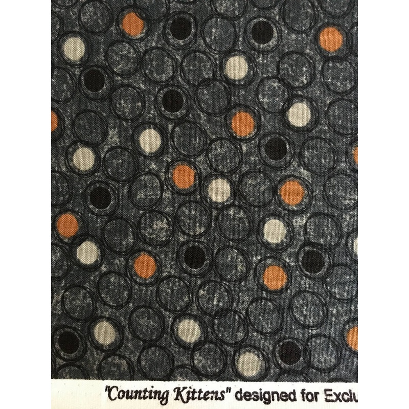FABRIC Counting Kittens DarkGray/Black 2 Yards