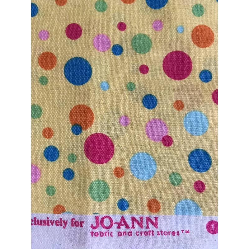 FABRIC Polka Dots on Yellow 1.63 Yards #64