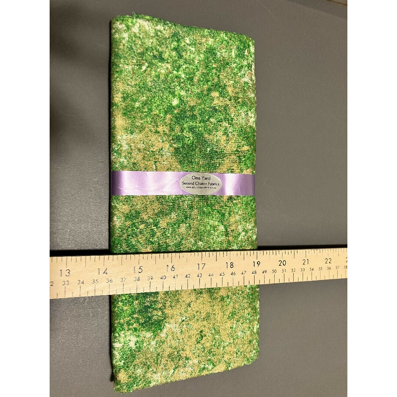 Green and Gold Metallic Fabric