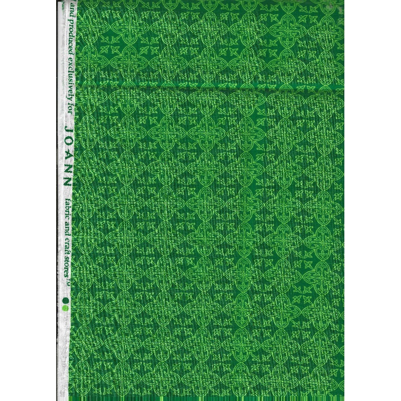 Green on Green Geometric design on collon fabric by Joann's - i yard