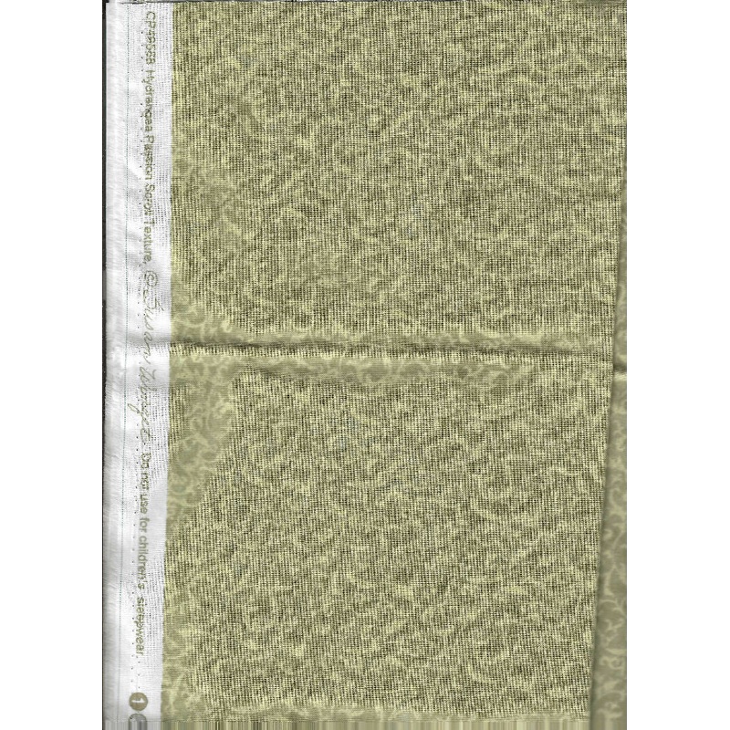 Hydrangea Passion Scroll Texture by Susan Winget 0.50 yards green cotton