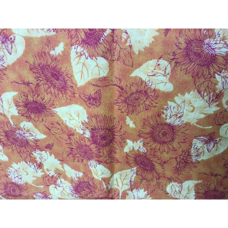 Lovely oranges/ yellows sunflower cotton 1.5 yds+
