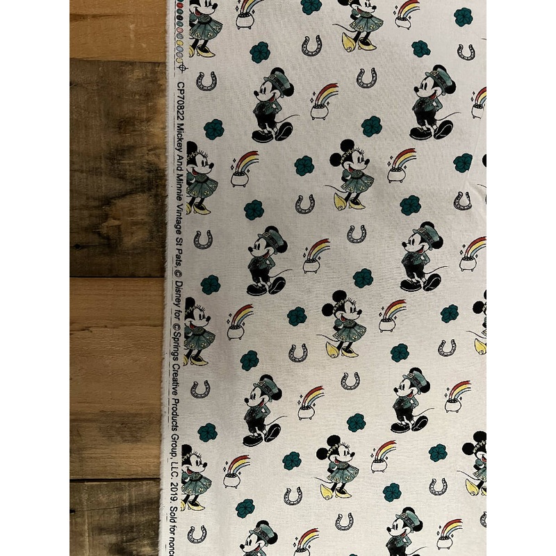 Mickey Mouse St. Patrick's Day Quilting Fabric