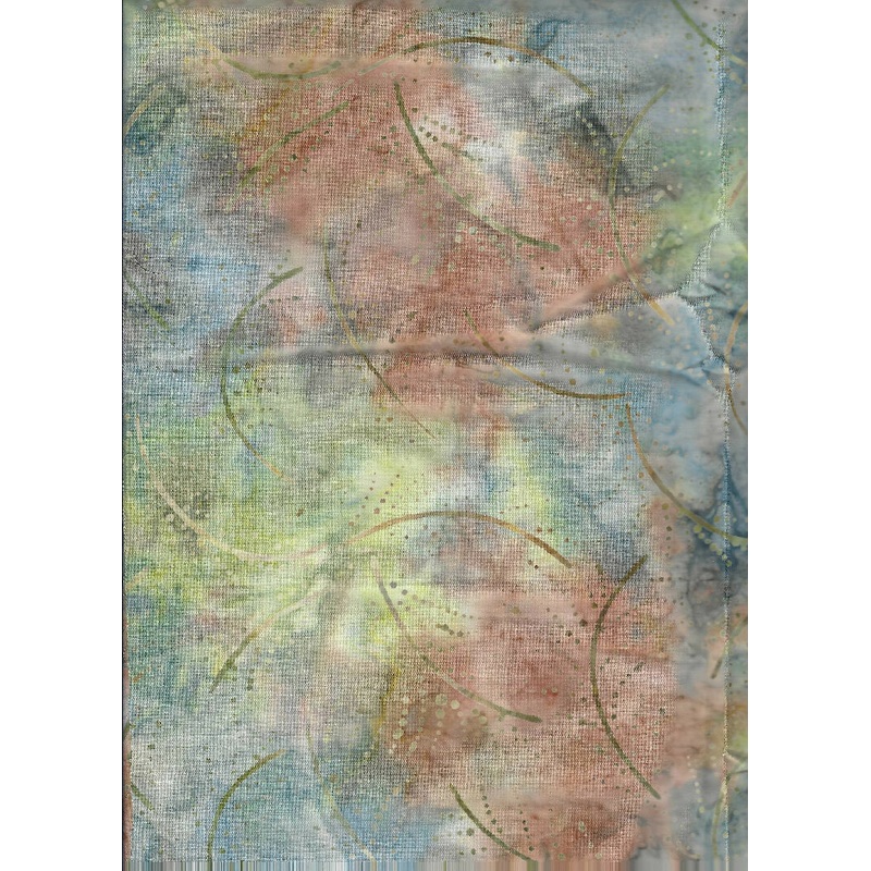 Pastel Brown and Green Leaf Pattern of Cotton - 34x45 inches