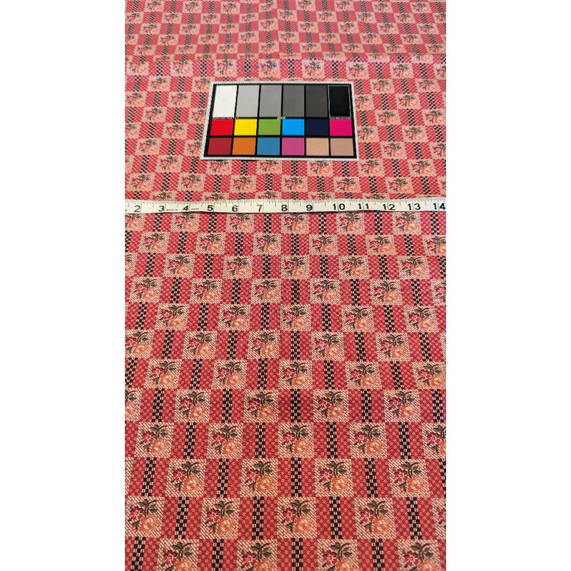 Pink Checkered Floral Stripe Quilting Cotton 44"W - 5 yds
