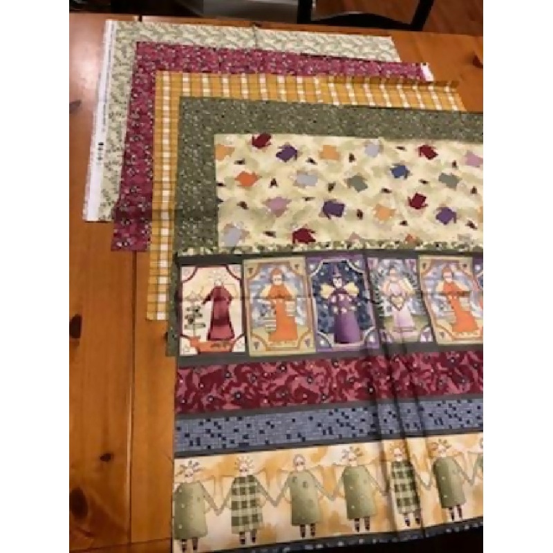 seasonal angles medley one 20x44 cut of featured fabric and five fat quarters of coordinating fabric