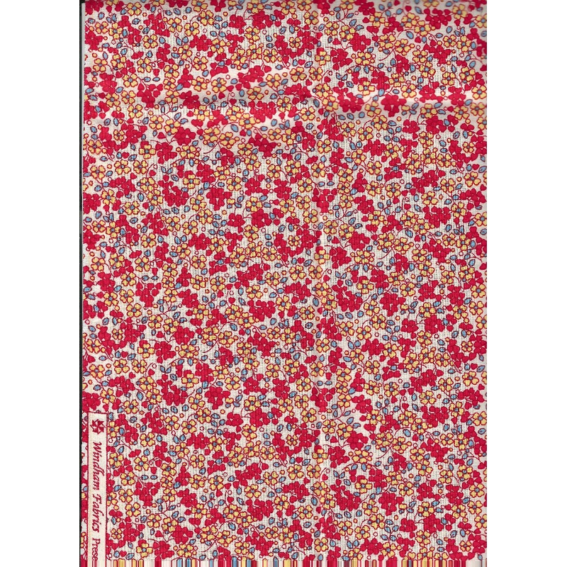 Small Yellow Flowers with Red Leafs by Windham Fabrics - 0.50 yards cotton