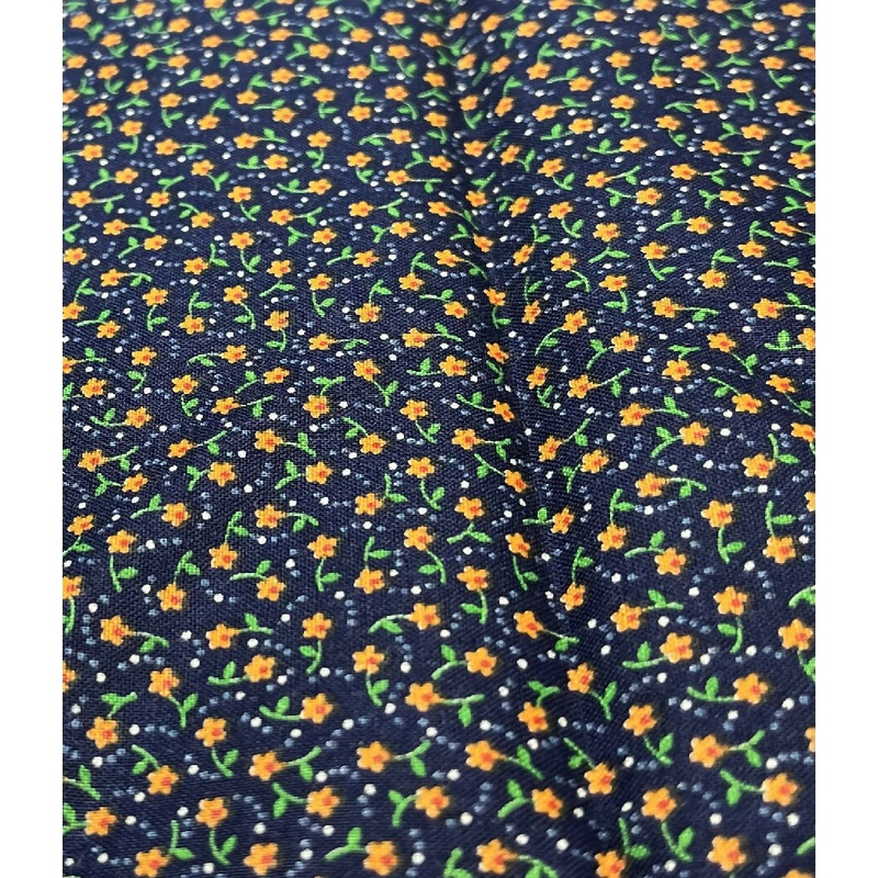 Vintage Navy Calico Print Fabric #25L-008