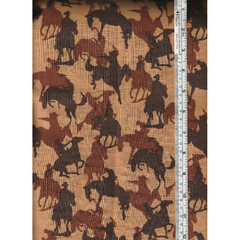 Western Fabric Cowboy Silhouettes 2 yards
