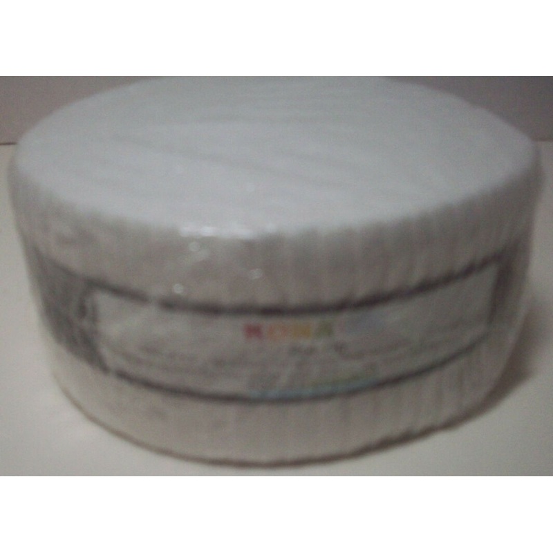 White Colorstory by Kona Cotton jelly roll 40 pieces