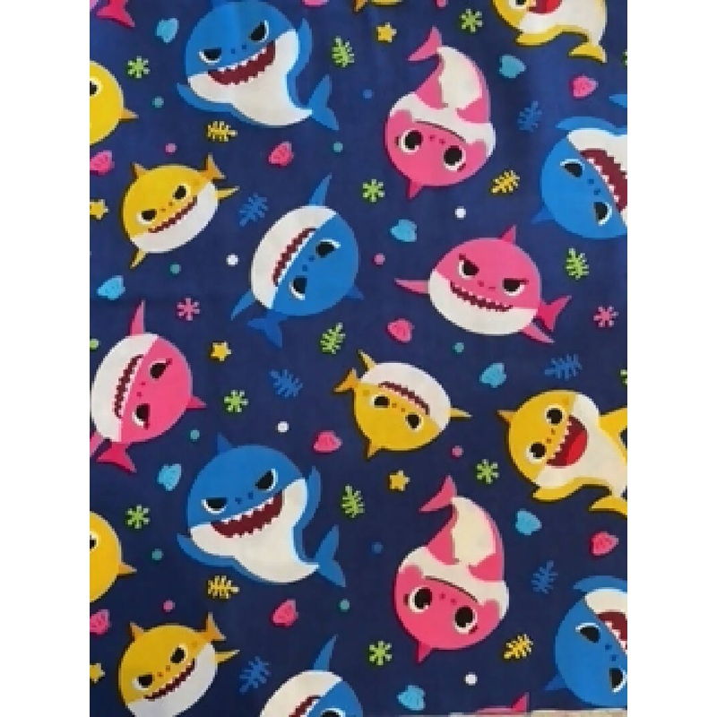 Baby Shark 5/8 yd cotton fabric