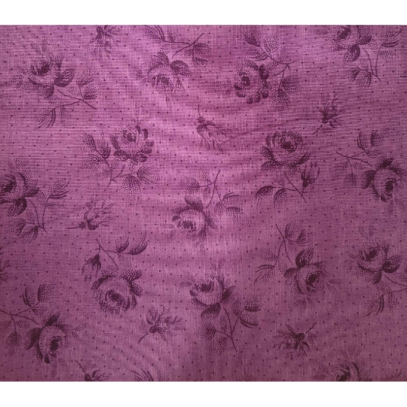Beautiful Purple Floral Cotton Fabric - 1.5 Yards