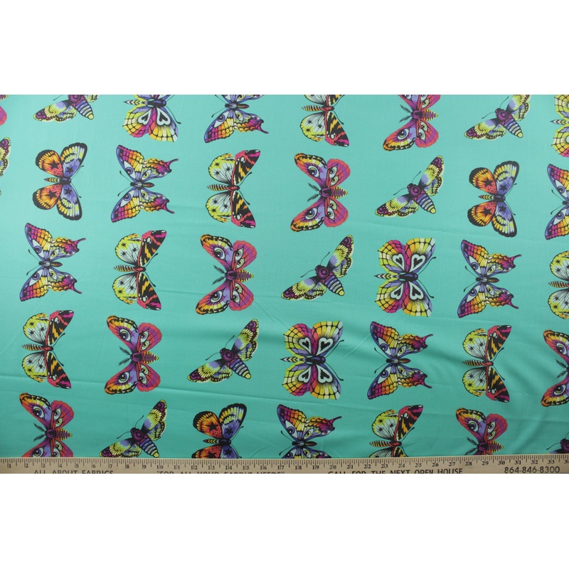 Daydream by Tula Pink - Butterfly Hugs in Lagoon for FreeSpirit Fabrics