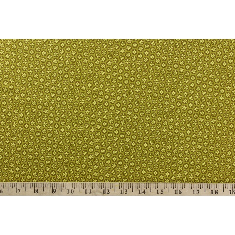 Emma & Mila Daisy Dot Quilting Fabric in Chartreuse for Camelot Fabrics
