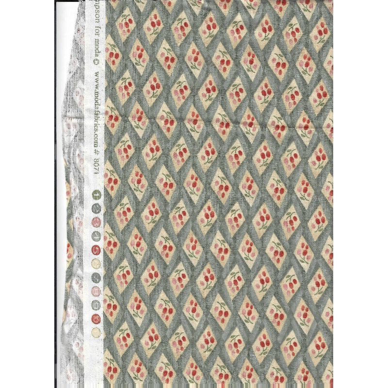 Floral in Triangles on Green by Moda - 0.50 yards Cotton