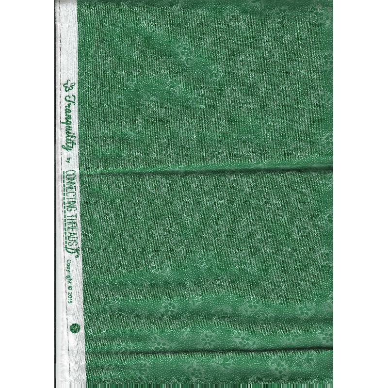 Green floral printed pattern - Tranquility by Connecting Threads - 1 yard cotton
