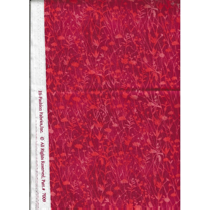 Hi-Fashion Fabrics 0.75 yards red small floral pattern #7009 cotton