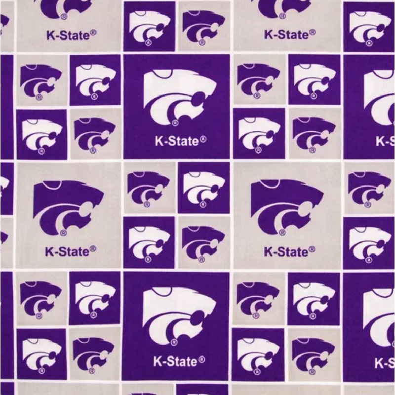K-State Wildcat (Grey) Printed Cotton Fabric